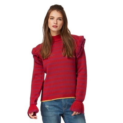 H! by Henry Holland Multi-coloured striped frill jumper